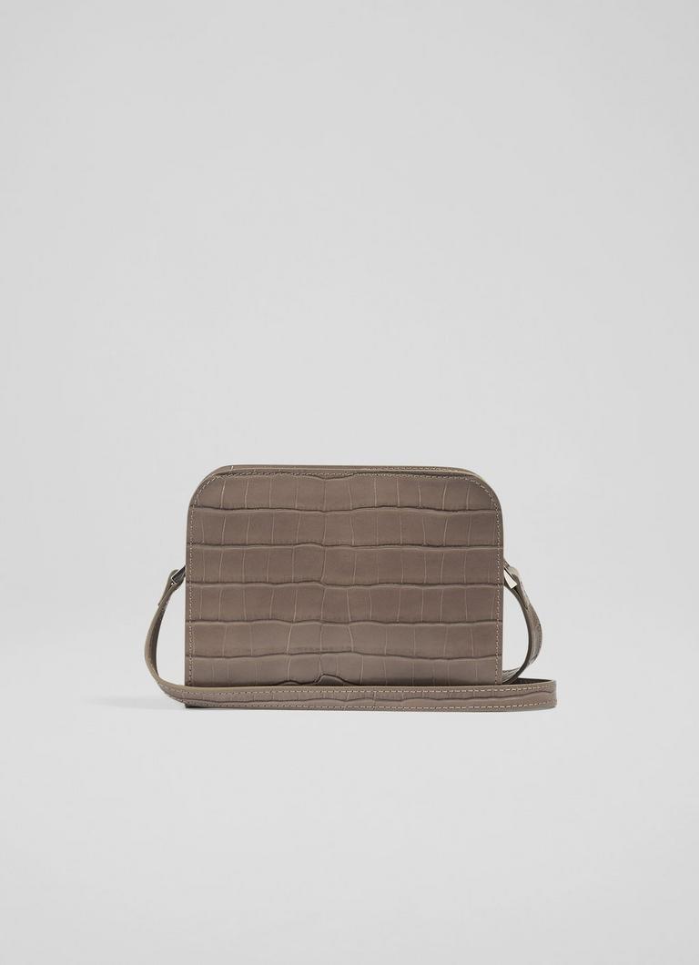 Croc effect top cross body bag